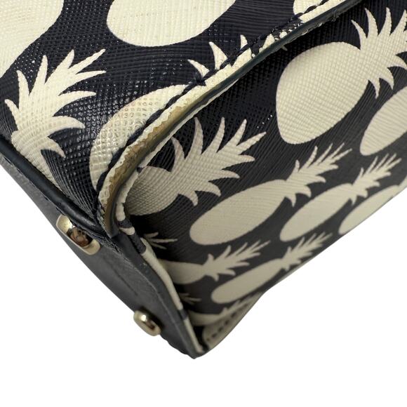 Kate Spade New York Cedar Street Pineapples Hayden Handbag Tote Black White - Picture 10 of 16